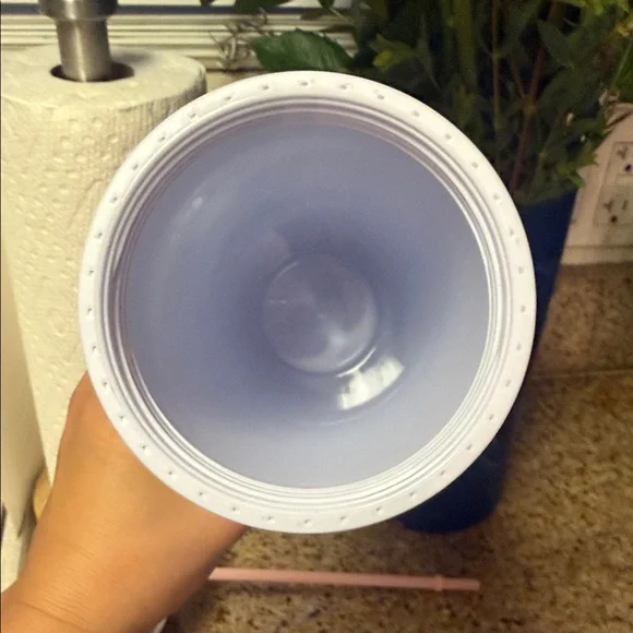 Starbucks | Sequin White Tumbler with Pink Straw and Green Logo - Picture 10 of 16